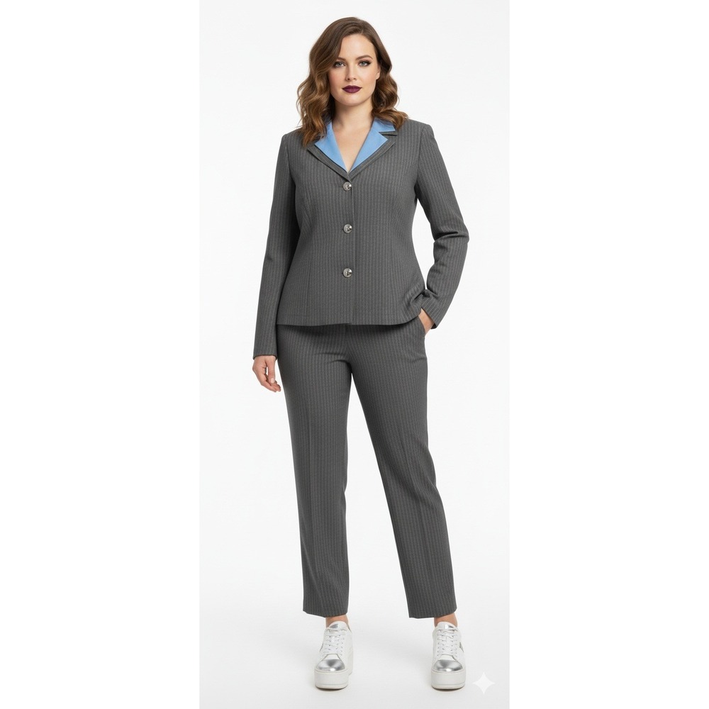 Y2K Vintage Byer Too Pinstripe Blazer Pant Suit Set 13 Office Preppy 90s Classy